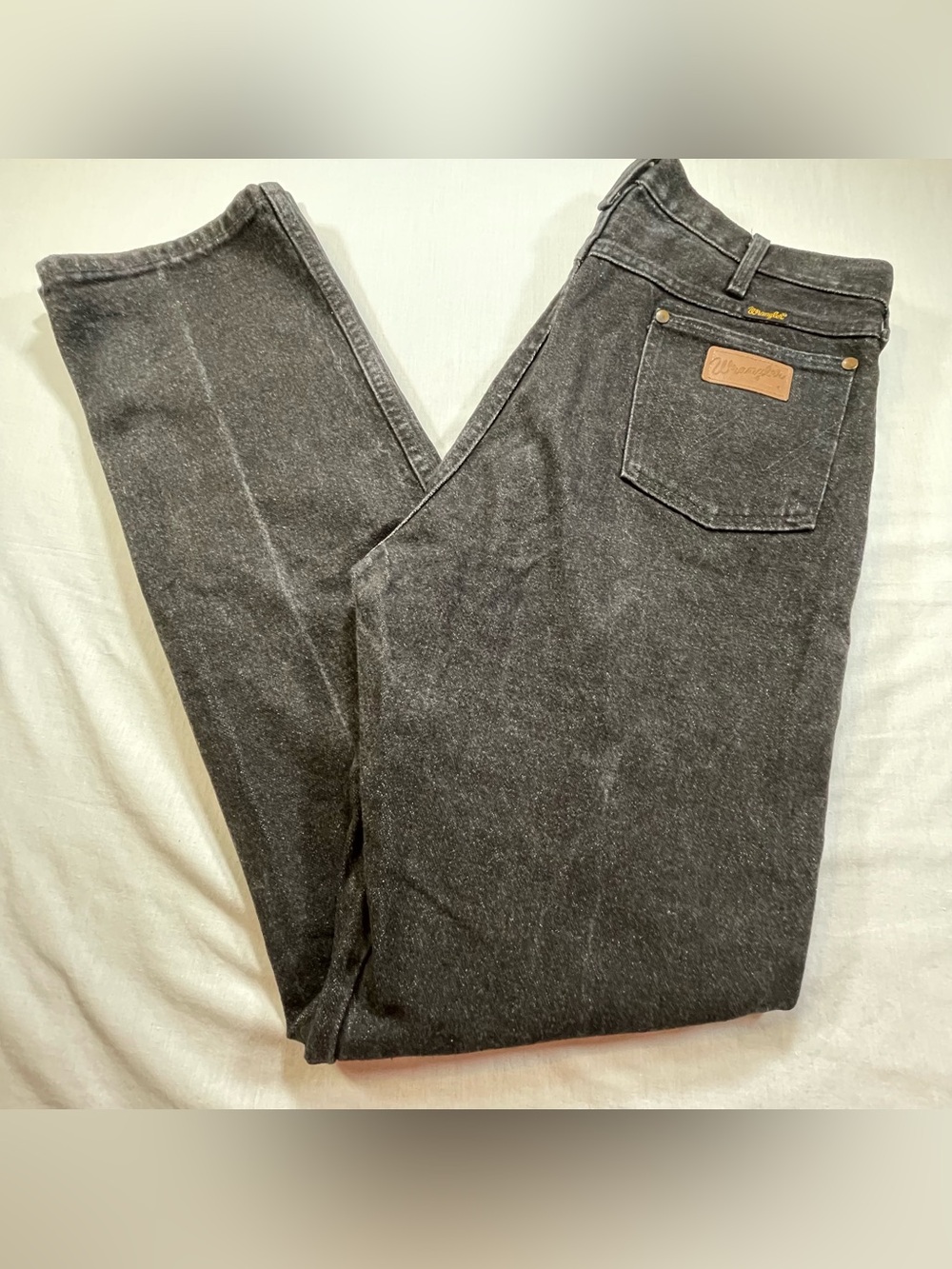 VTG Wrangler Mens Jeans 13MWZPB Cowboy Cut Black Denim 36x36 Made USA Western